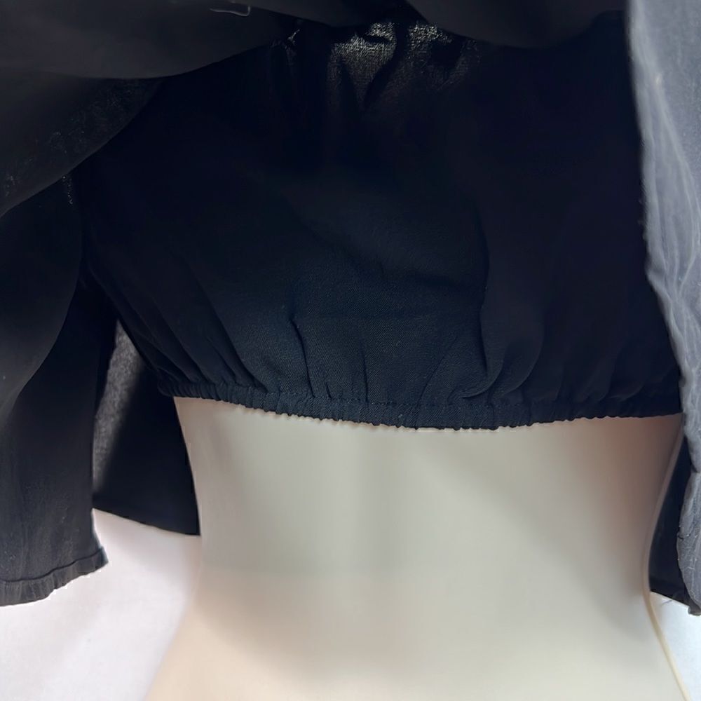 Superdown Revolve Black ruffle strapless bandeau … - image 3